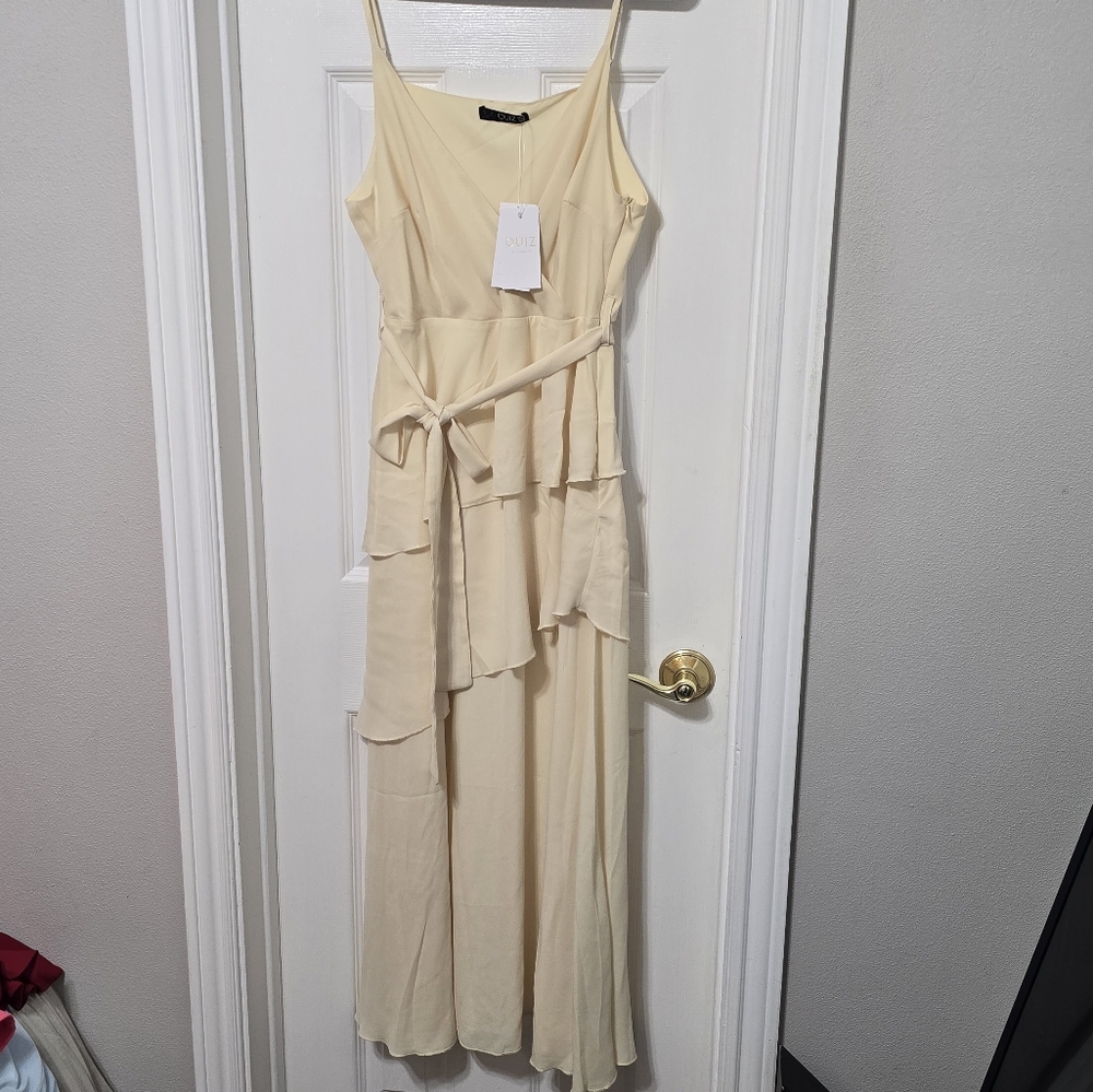 Elegant Long  Pastel Yellow Dress